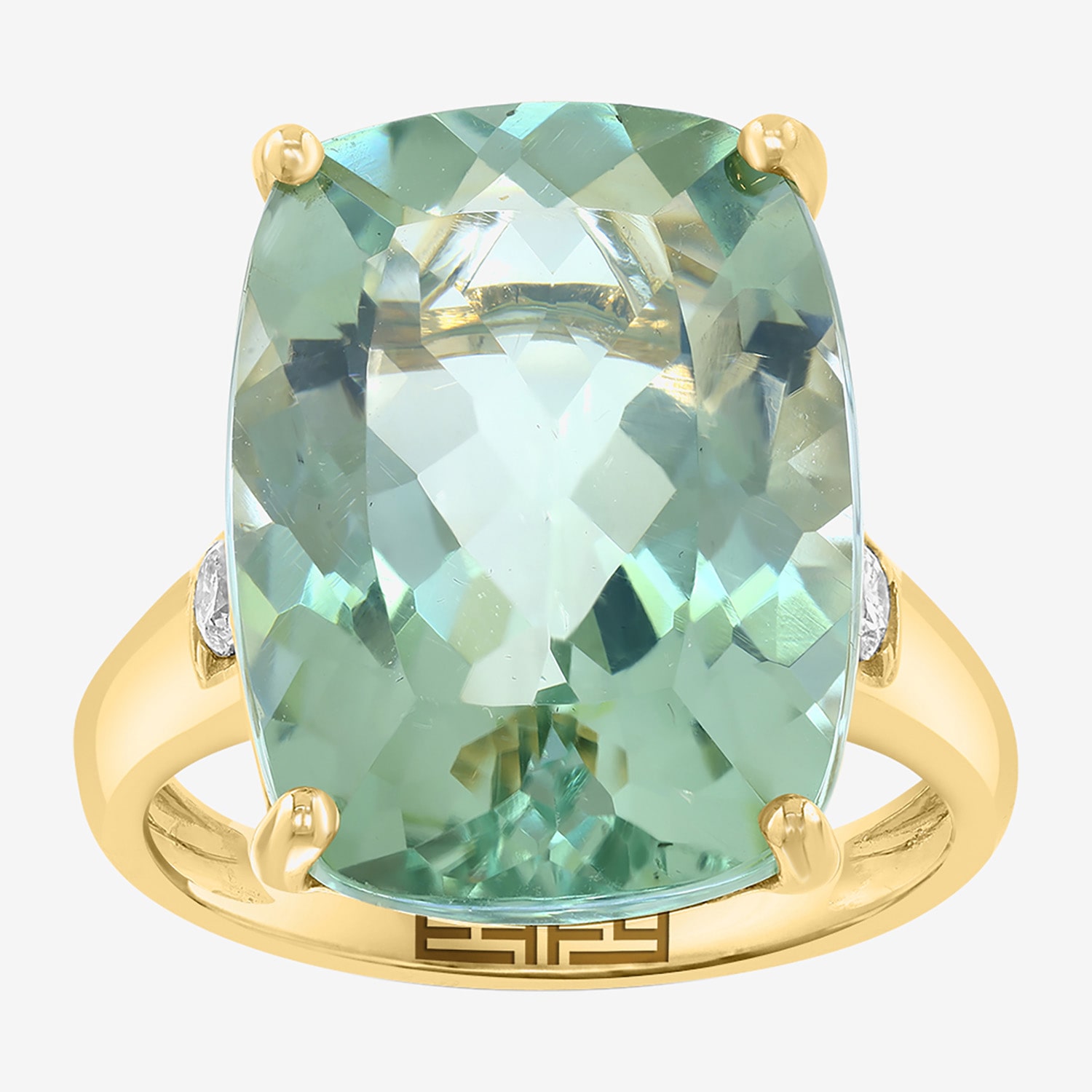 Effy Final Call Limited Quantities! Womens 1/6 CT. T.W. Genuine Green Amethyst 14K Gold Cushion Cocktail Ring