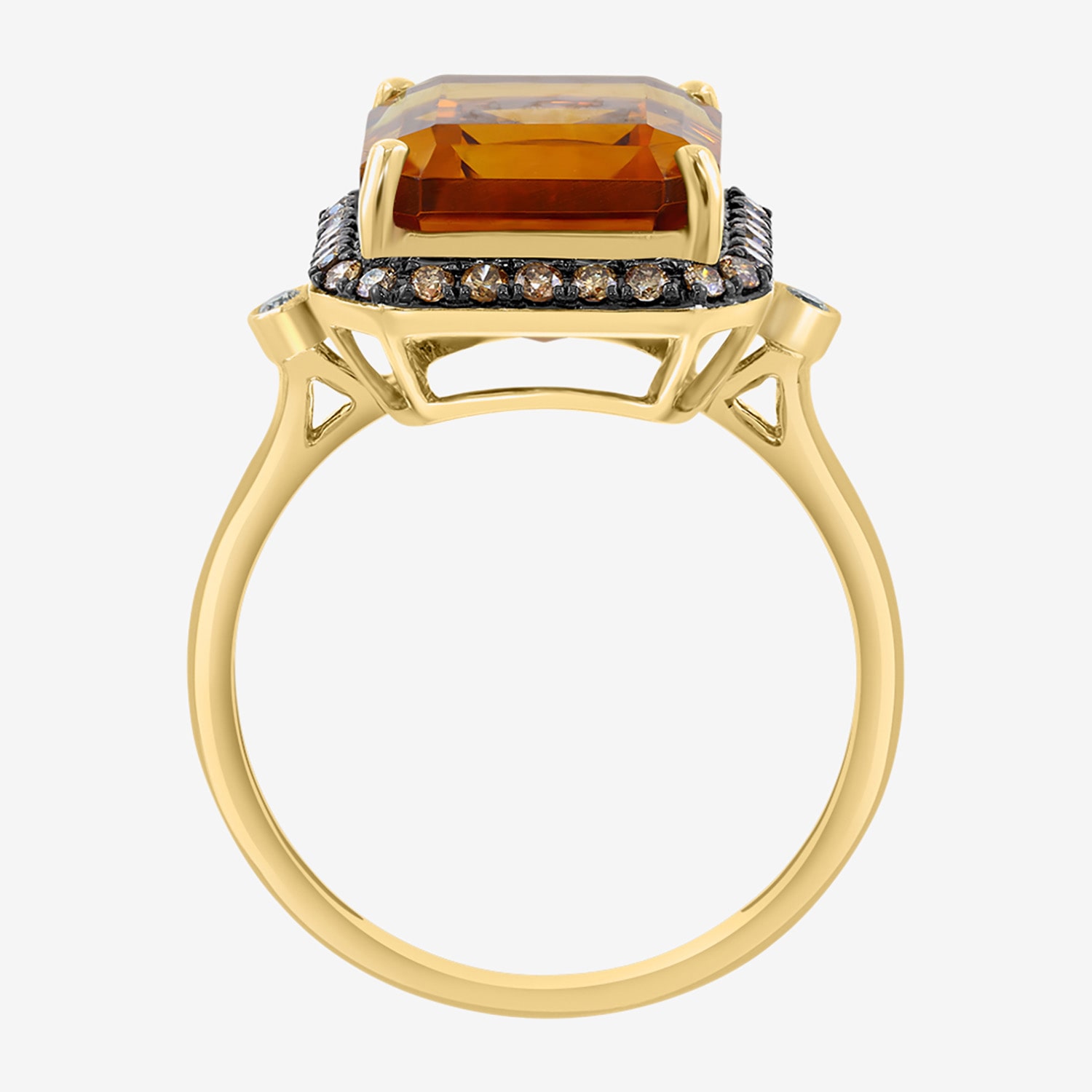Effy Final Call Limited Quantities! Womens 1/4 CT. T.W. Genuine Yellow Citrine 14K Gold Halo Cocktail Ring