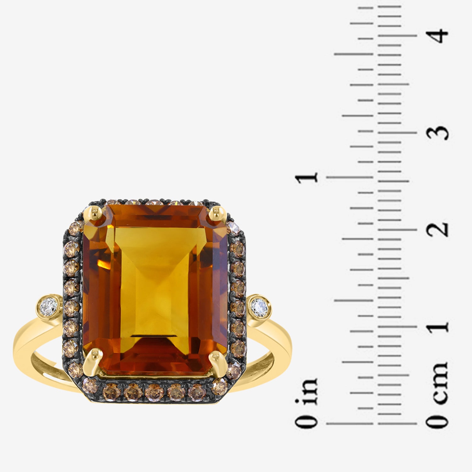 Effy Final Call Limited Quantities! Womens 1/4 CT. T.W. Genuine Yellow Citrine 14K Gold Halo Cocktail Ring