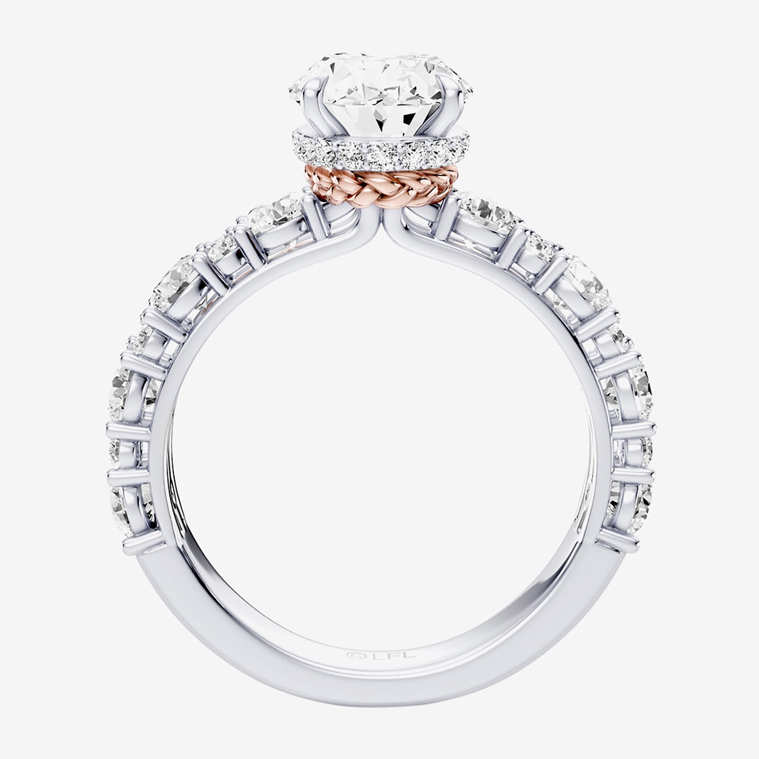 Star Wars Fine Jewelry Princess Leia (F / Si1) Womens 3 5/8 Ct. T.W. Lab Grown White Diamond 10K Gold Oval Side Stone Engagement Ring