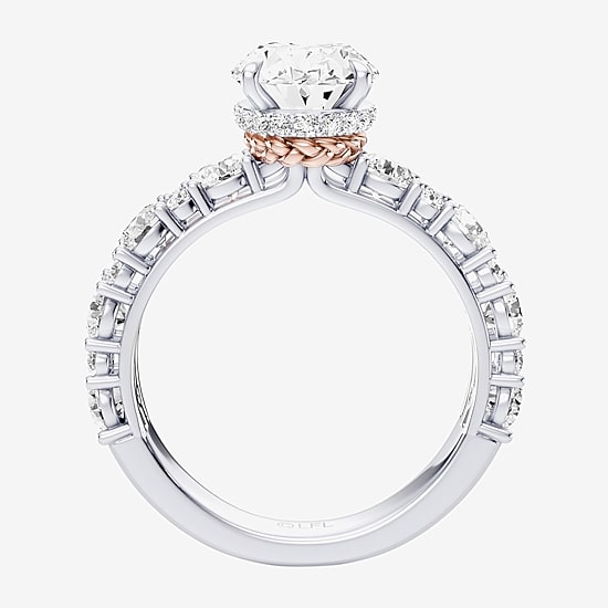 Star Wars Fine Jewelry Star Wars Fine Jewelry Princess Leia (F / Si1) Womens 3 5/8 Ct. T.W. Lab Grown White Diamond 10K Gold Oval Star Wars Side Stone Engagement Ring