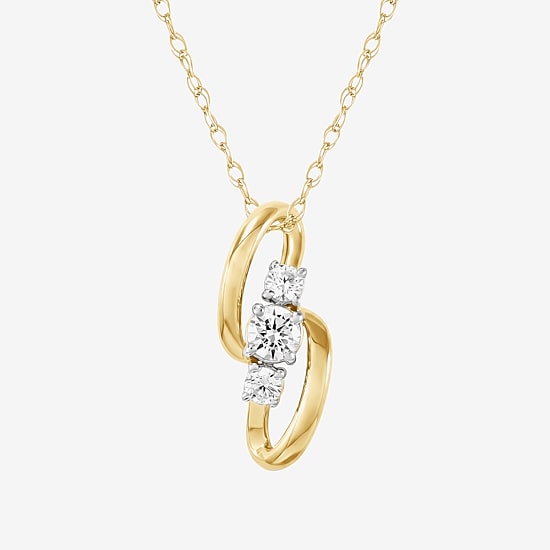 (F / Si2) Womens 1/5 CT. Lab Grown White Diamond 14K Gold Over Silver 18 Inch Pendant Necklace