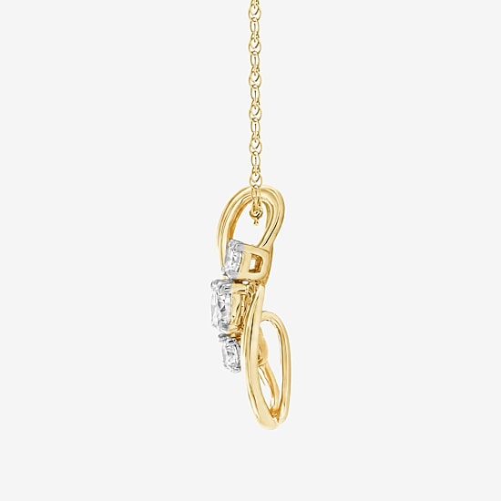 (F / Si2) Womens 1/5 CT. Lab Grown White Diamond 14K Gold Over Silver 18 Inch Pendant Necklace