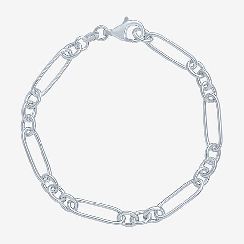 Charmed by Diamond Addiction Womens 14K Gold Over Silver 7.5 Inch Link Chain Bracelet, One Size, White