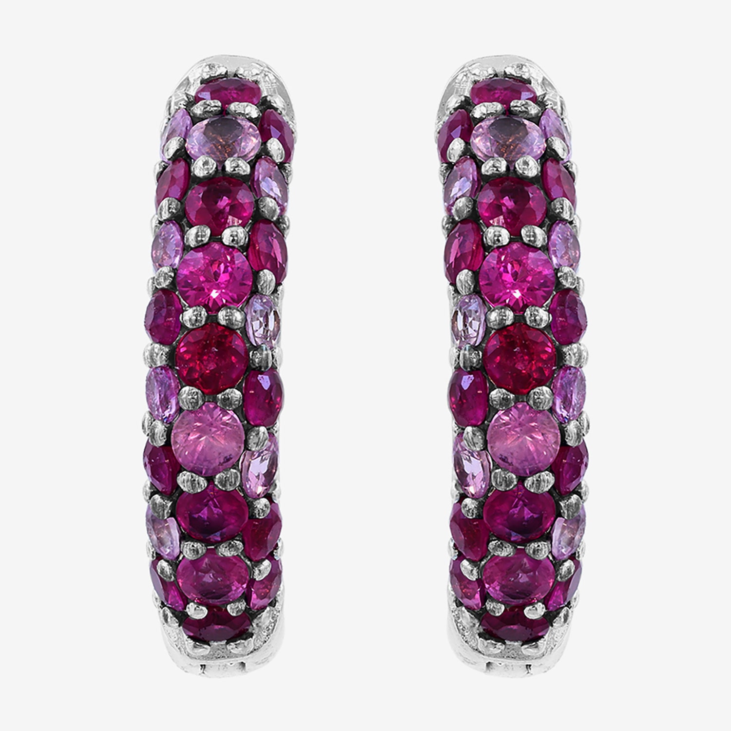 Effy Final Call Limited Quantities! Womens Genuine Red Ruby Sterling Silver 7.5mm Hoop Earrings