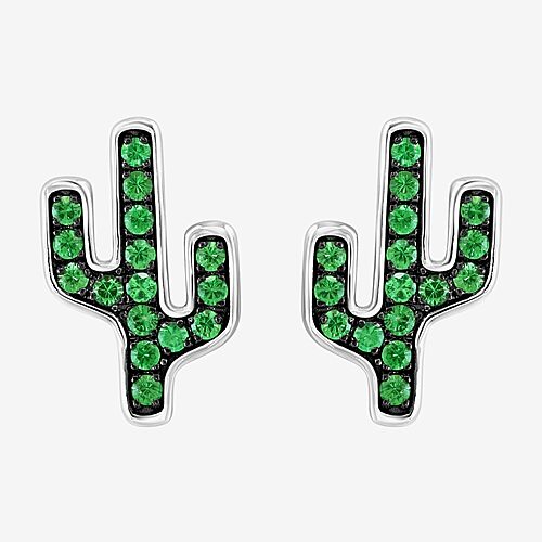 Effy Final Call Limited Quantities! Genuine Green Tsavorite Sterling Silver 13.7mm Stud Earrings