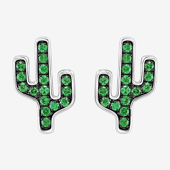 Effy Final Call Limited Quantities! Genuine Green Tsavorite Sterling Silver 13.7mm Stud Earrings