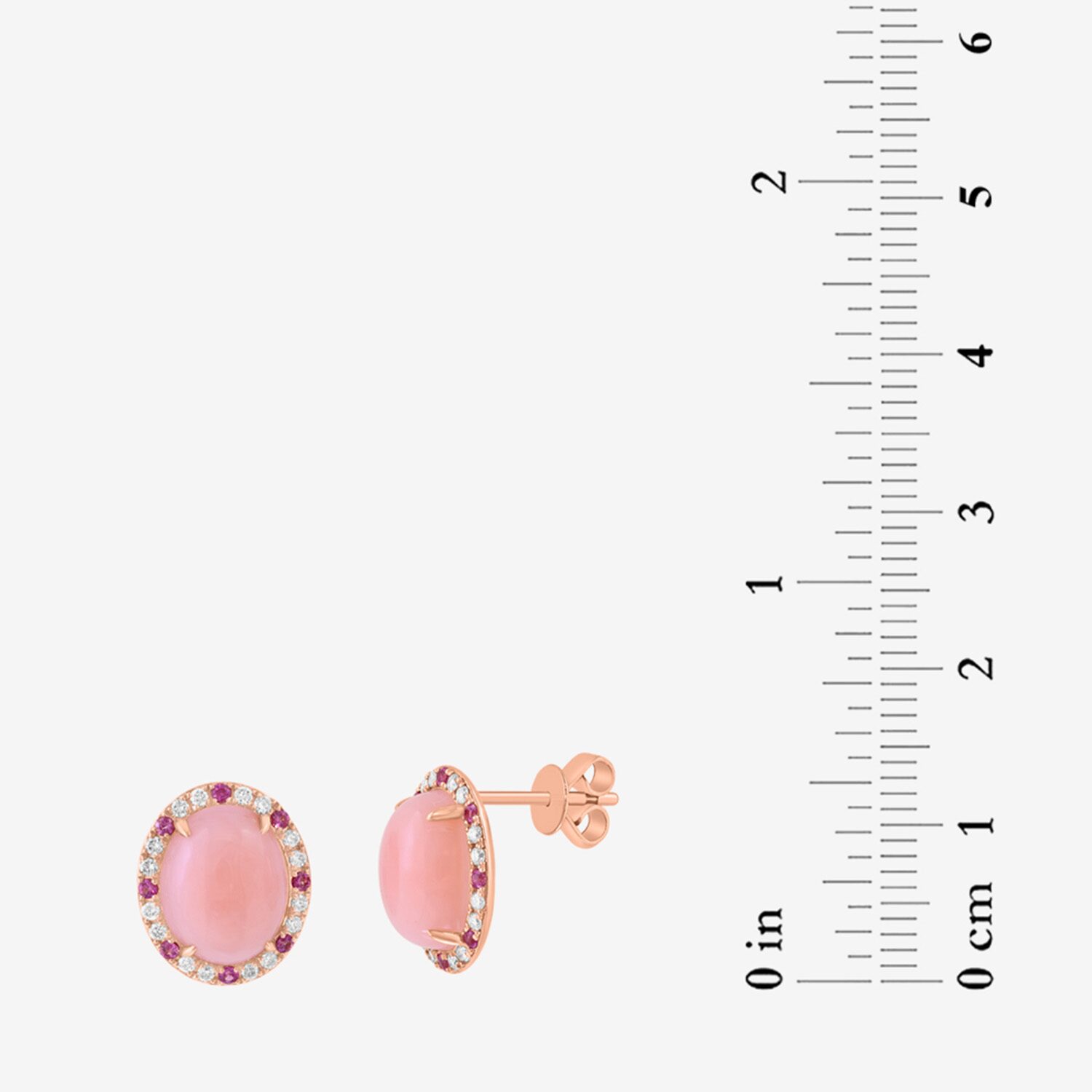 Effy Final Call Limited Quantities! 1/4 CT. T.W. Genuine Pink Opal 14K Rose Gold 12.9mm Oval Stud Earrings