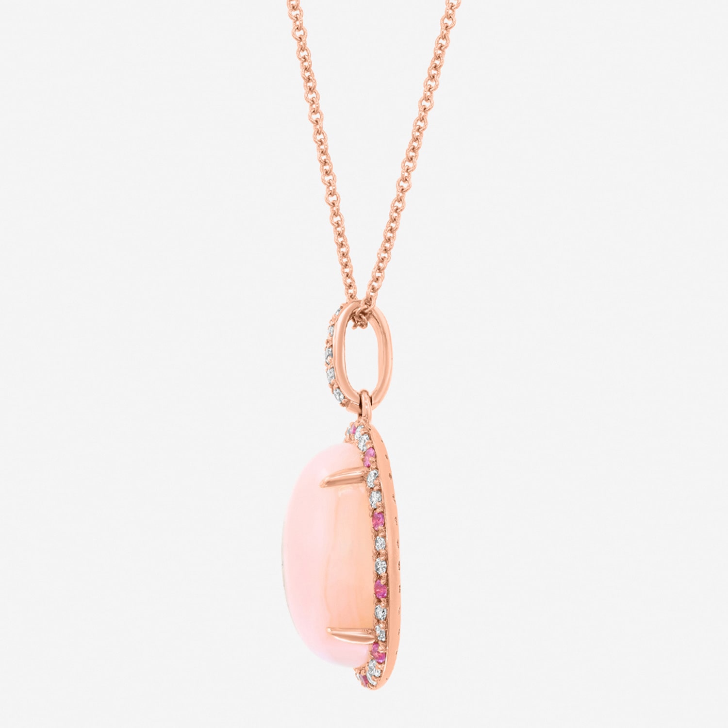 Effy Final Call Limited Quantities! Womens 1/5 CT. Genuine Pink Opal 14K Rose Gold Oval 18 Inch Pendant Necklace