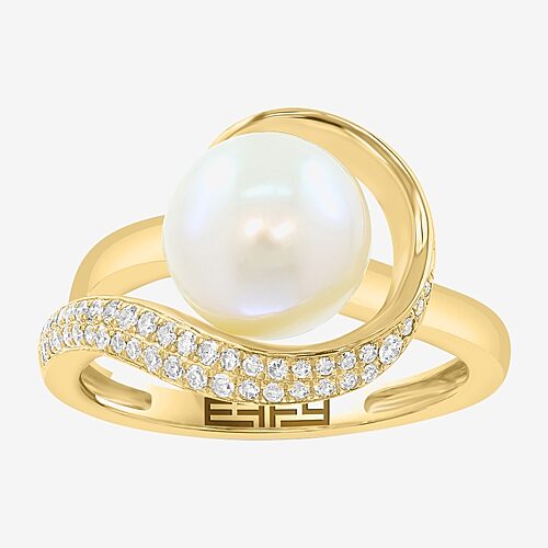Effy Final Call Limited Quantities! Womens 1/5 Ct. 9mm Dyed White Cultured Freshwater Pearl 14k Gold Round Cocktail 