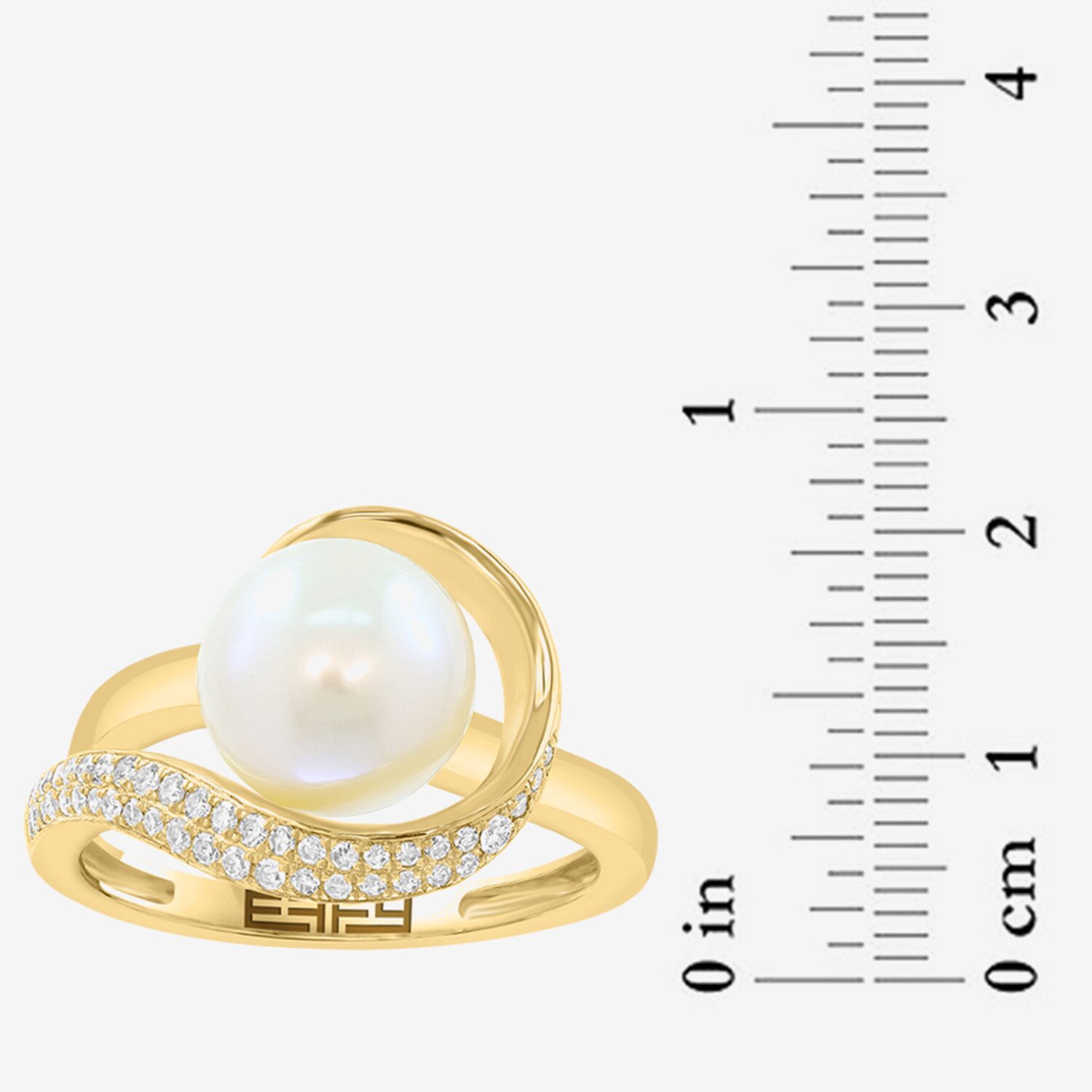 Effy Final Call Limited Quantities! Womens 1/5 CT. 9MM Dyed White Cultured Freshwater Pearl 14K Gold Round Cocktail Ring