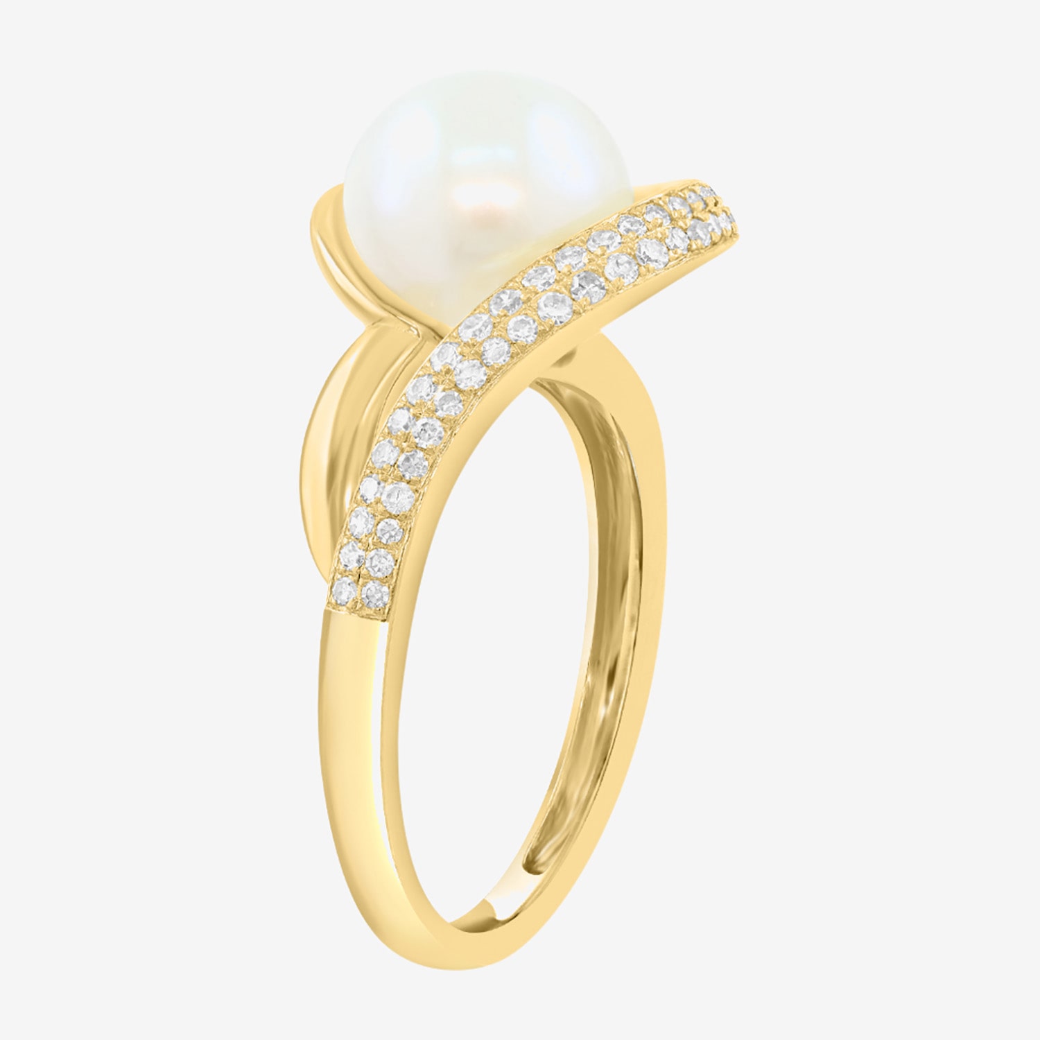 Effy Final Call Limited Quantities! Womens 1/5 CT. 9MM Dyed White Cultured Freshwater Pearl 14K Gold Round Cocktail Ring