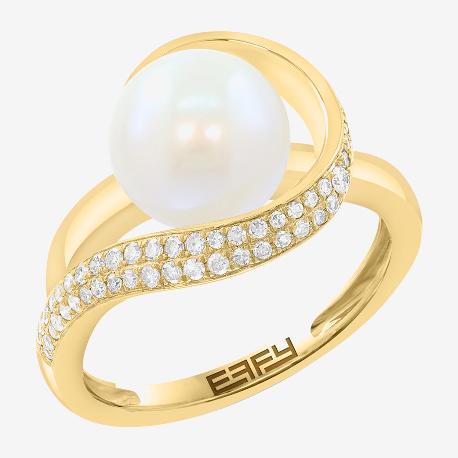 Effy Final Call Limited Quantities! Womens 1/5 CT. 9MM Dyed White Cultured Freshwater Pearl 14K Gold Round Cocktail Ring