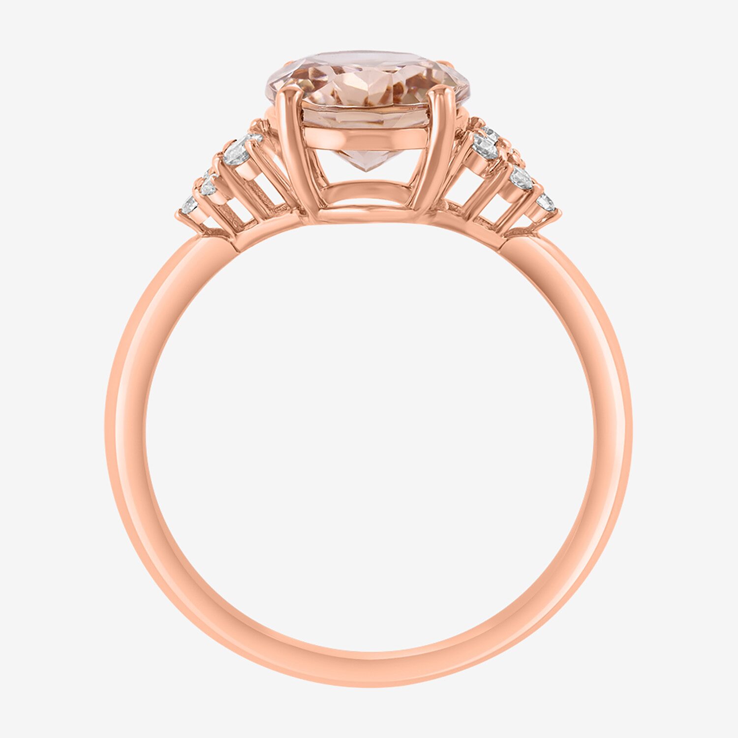 Effy Final Call Limited Quantities! Womens 1/8 CT. T.W. Genuine Pink Morganite 14K Rose Gold Oval Cocktail Ring