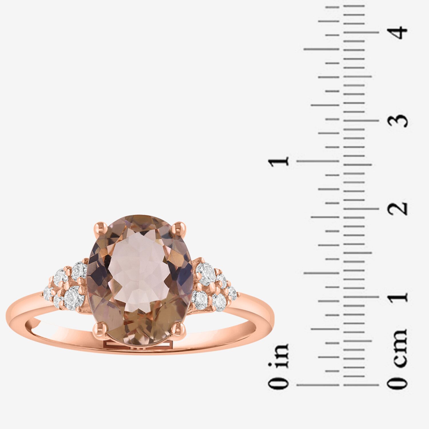 Effy Final Call Limited Quantities! Womens 1/8 CT. T.W. Genuine Pink Morganite 14K Rose Gold Oval Cocktail Ring