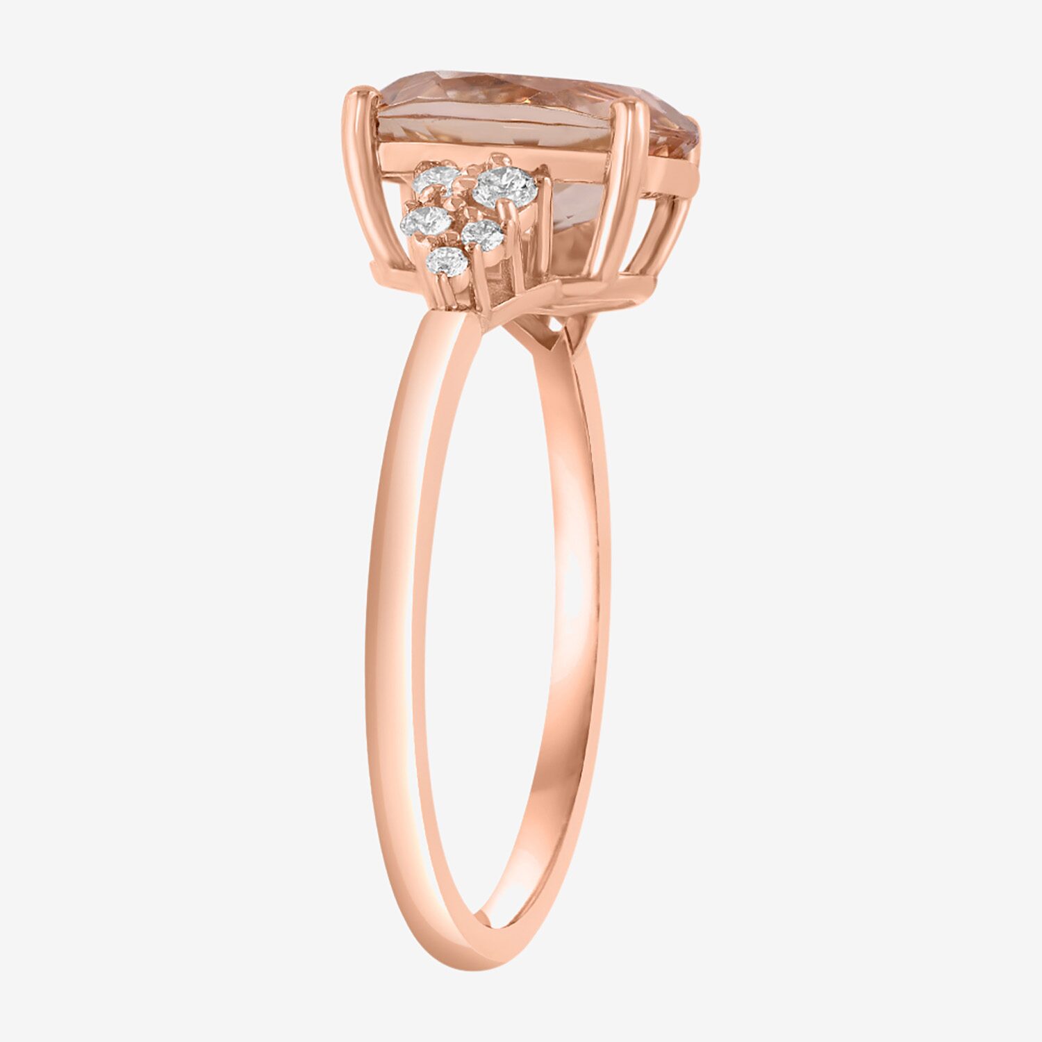 Effy Final Call Limited Quantities! Womens 1/8 CT. T.W. Genuine Pink Morganite 14K Rose Gold Oval Cocktail Ring