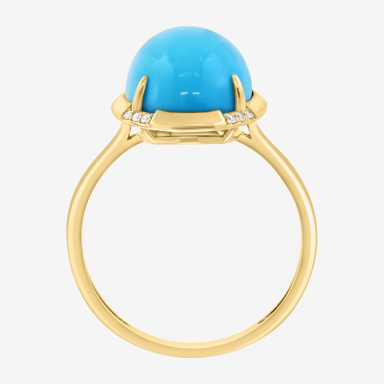 Effy Final Call Limited Quantities! Womens Diamond Accent Genuine Blue Turquoise 14K Gold Oval Cocktail Ring