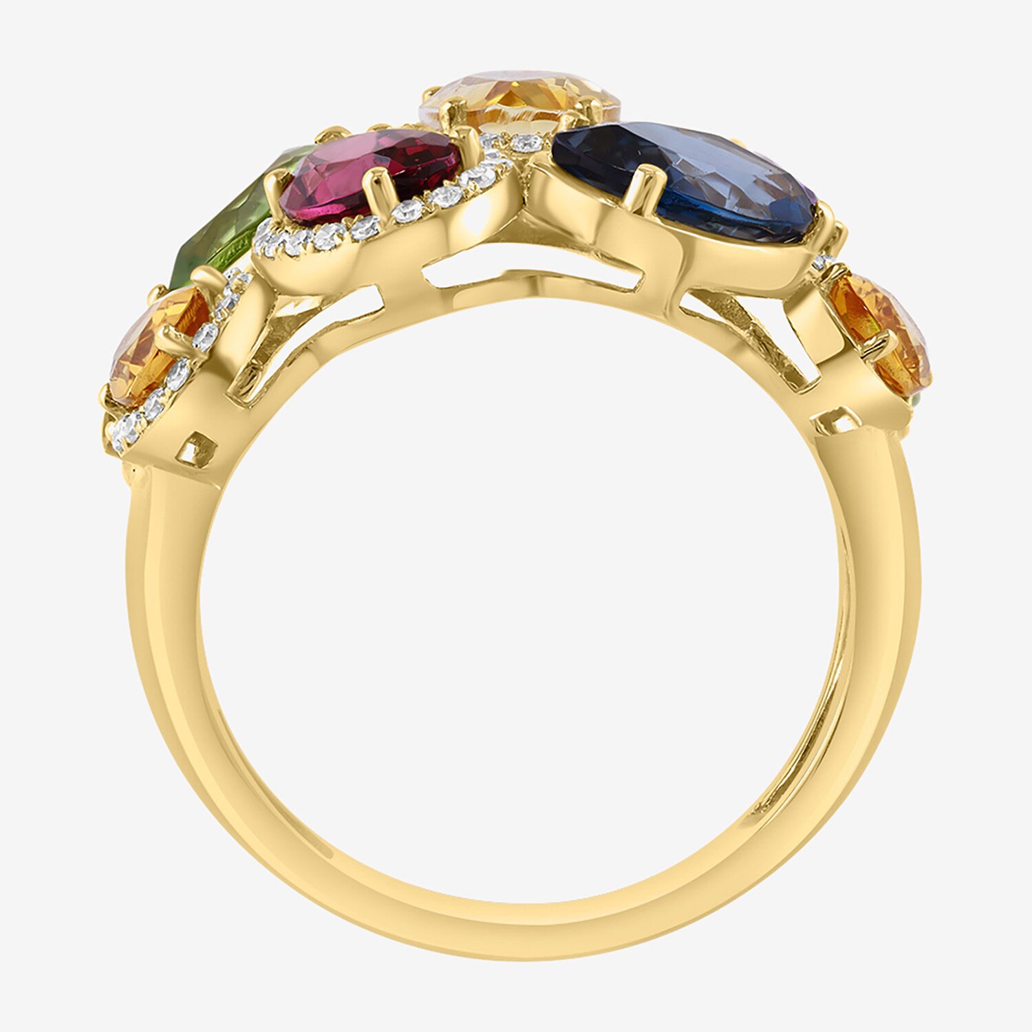 Effy Final Call Limited Quantities! Womens 1/4 CT. T.W. Genuine Multi Color 14K Gold Cocktail Ring