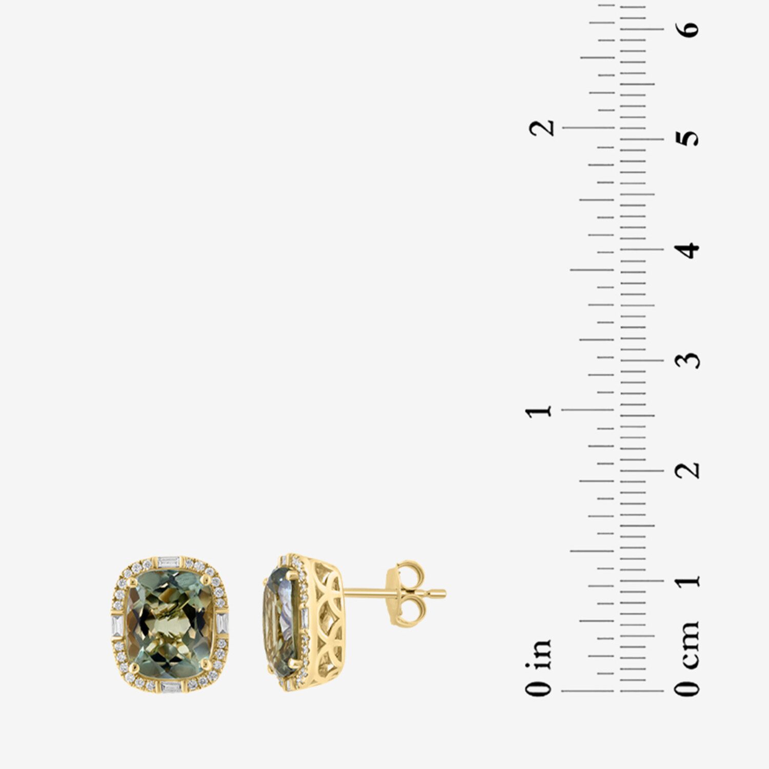 Effy Final Call Limited Quantities! 1/3 CT. T.W. Genuine Green Amethyst 14K Gold 12.4mm Stud Earrings