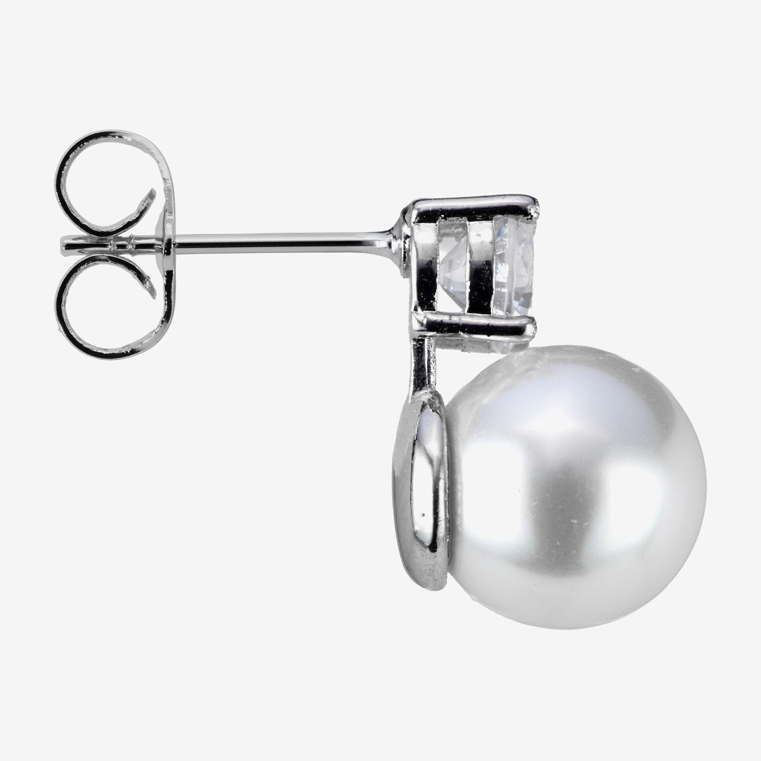 Sparkle Allure Cubic Zirconia Simulated Pearl 9mm Stud Earrings