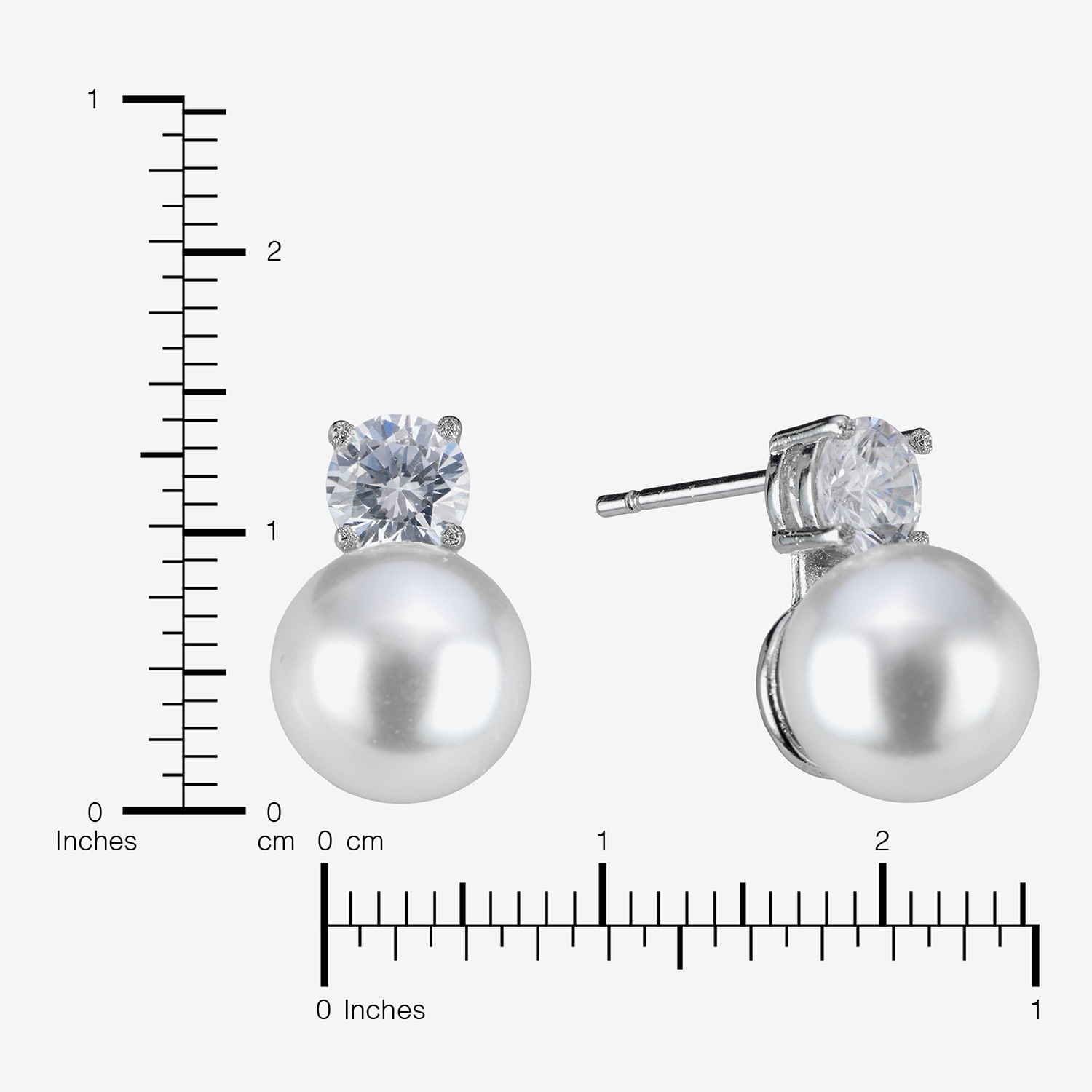 Sparkle Allure Cubic Zirconia Simulated Pearl 9mm Stud Earrings