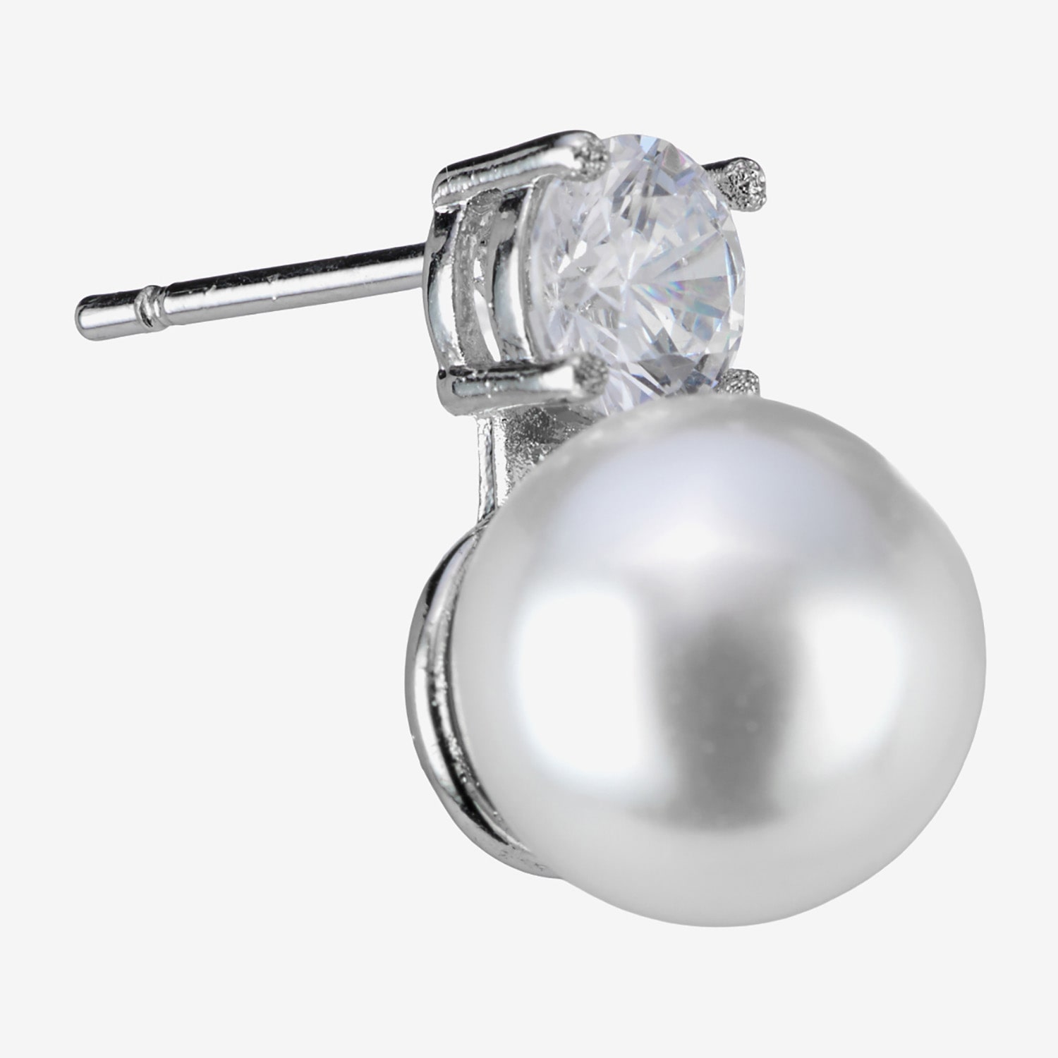 Sparkle Allure Cubic Zirconia Simulated Pearl 9mm Stud Earrings