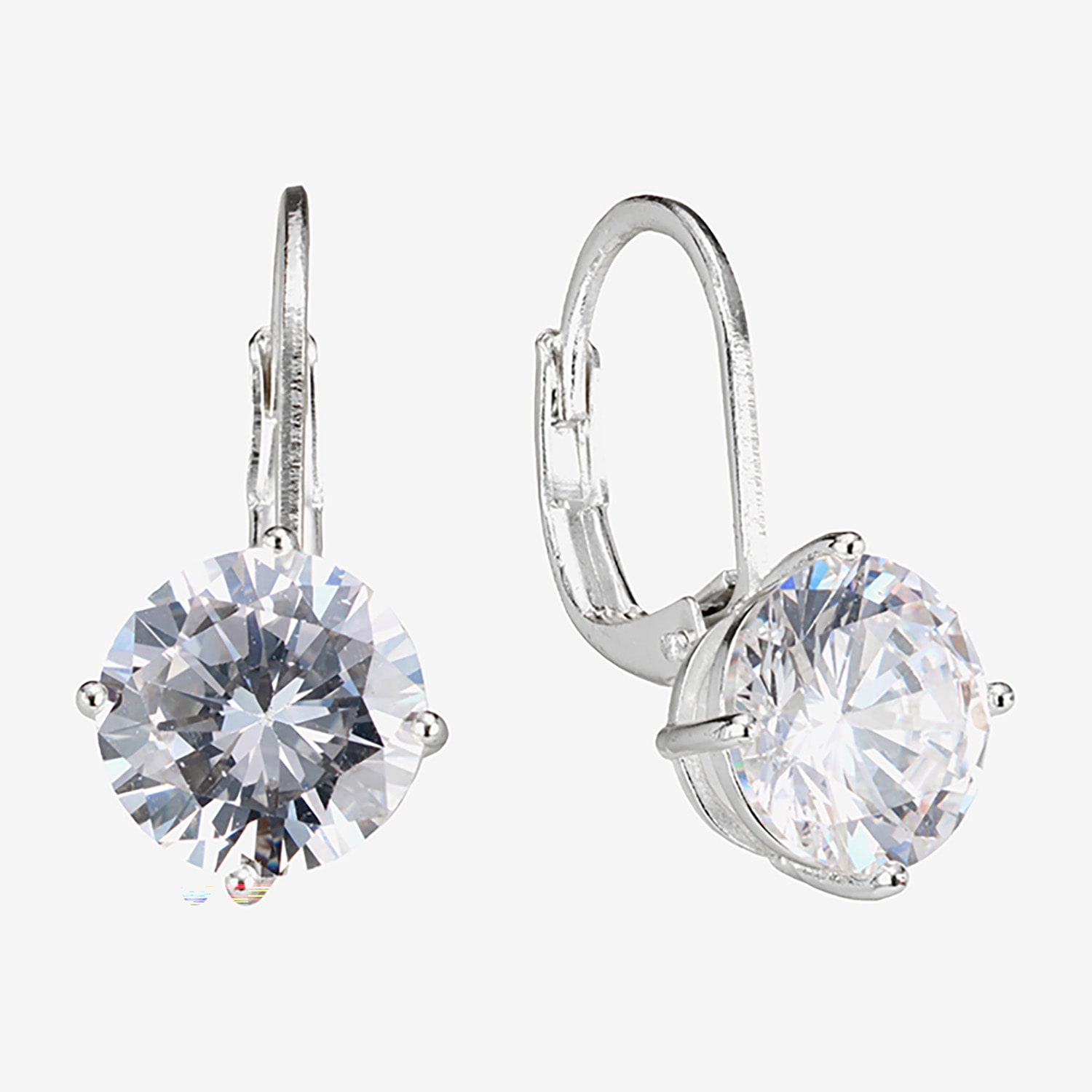 Sparkle Allure Womens Crystal Pure Silver Over Brass Drop Earrings