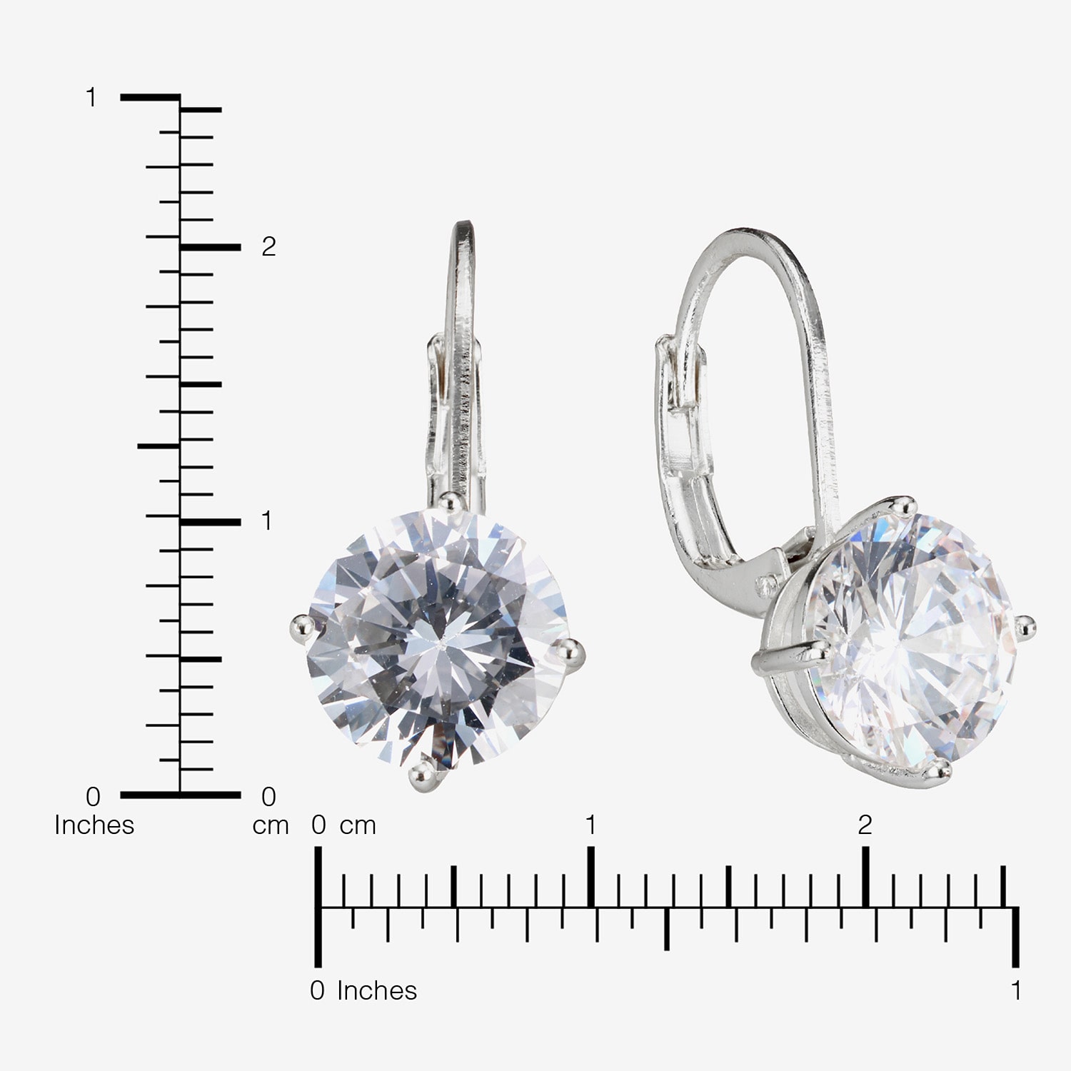 Sparkle Allure Womens Crystal Pure Silver Over Brass Drop Earrings