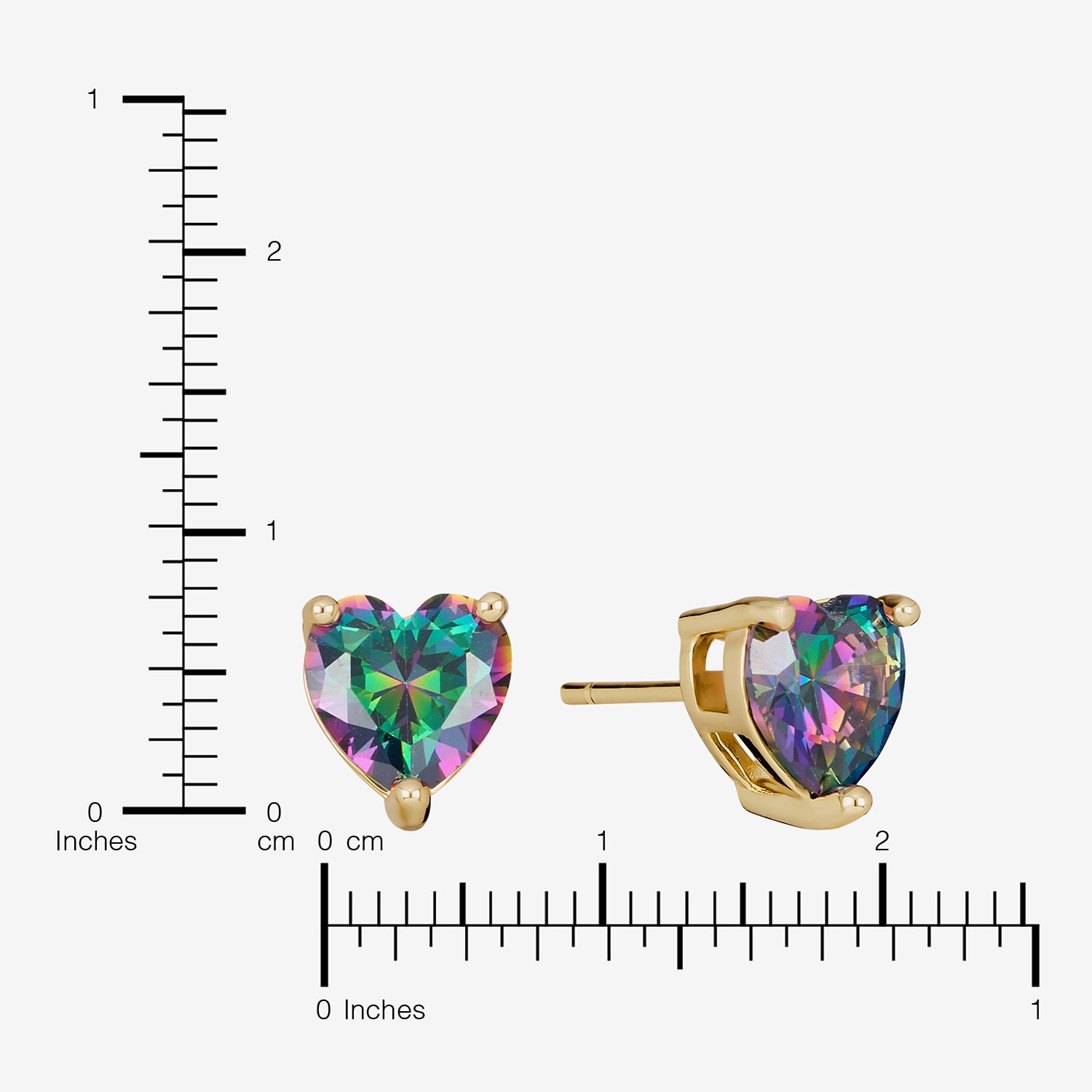 Sparkle Allure Mystic Fire Cubic Zirconia 14K Gold Over Brass 8mm Stud Earrings