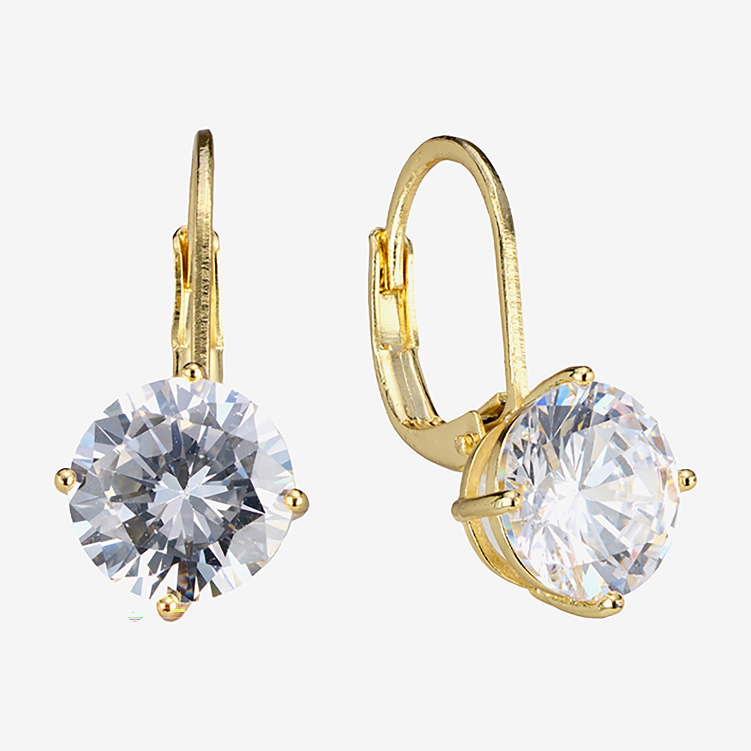 Sparkle Allure Womens Crystal 14K Gold Over Brass Drop Earrings
