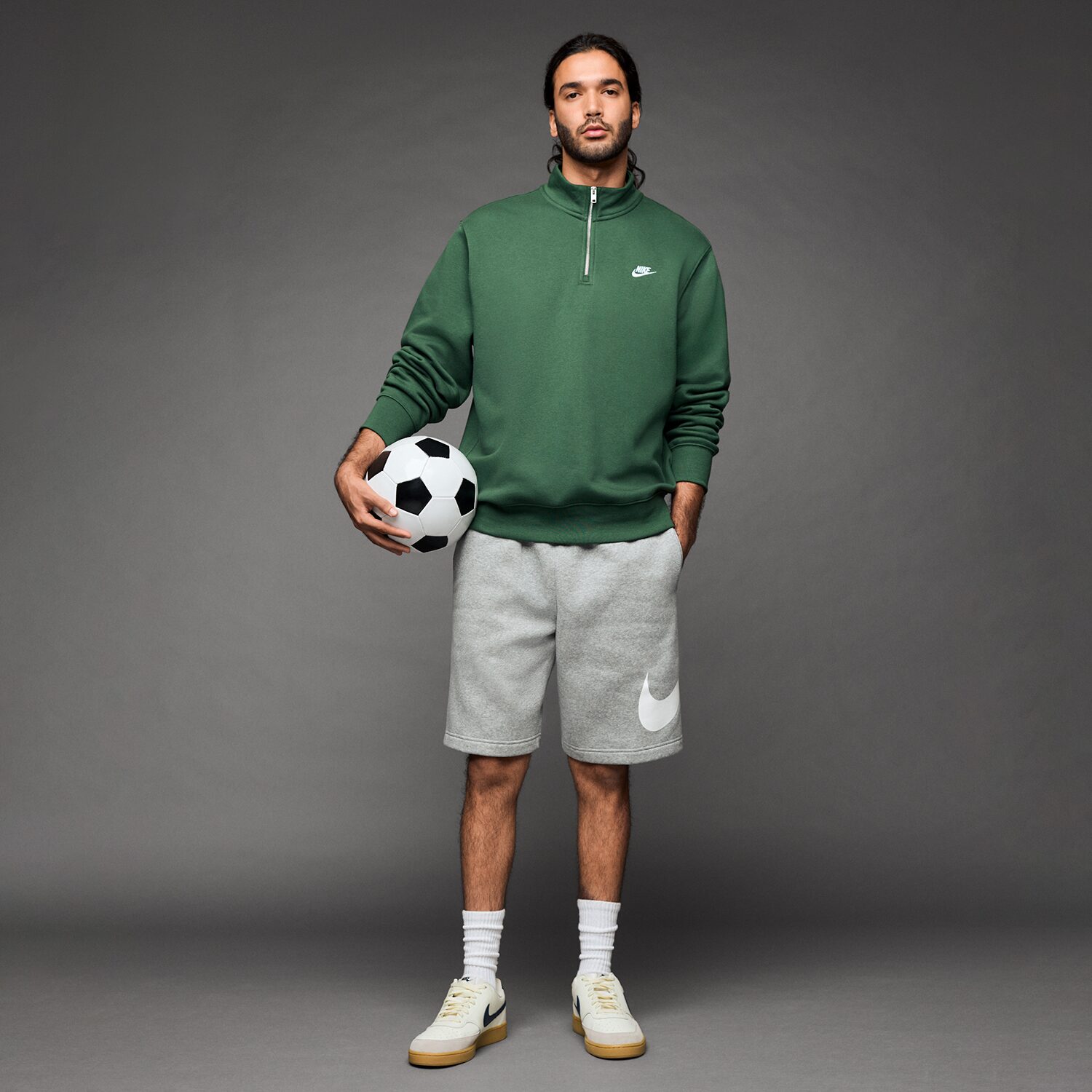 Nike Fleece Mens Mock Neck Long Sleeve Sweatshirt