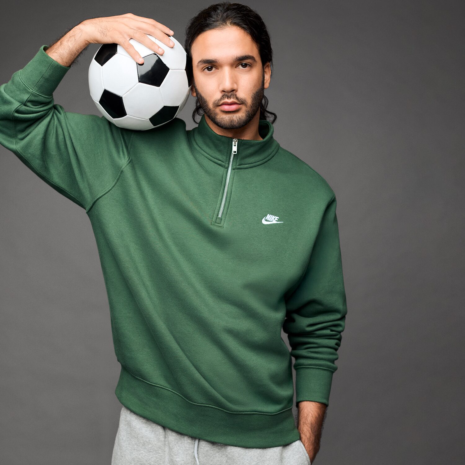 Nike Fleece Mens Mock Neck Long Sleeve Sweatshirt