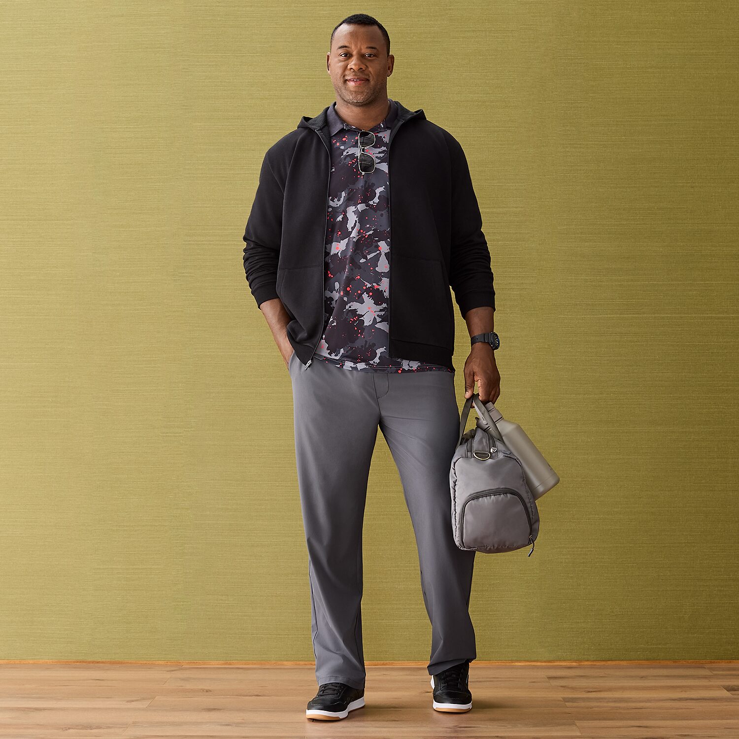 Xersion Mens Long Sleeve Zipper Active Big and Tall Hoodie