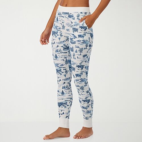 Cuddl Duds Women's Cozy Waffle-Knit Thermal Stretch Leggings - Arctic