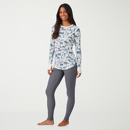 Cuddl Duds Womens Cozy Stretch Thermal Round Neck Long Sleeve Thermal Shirt