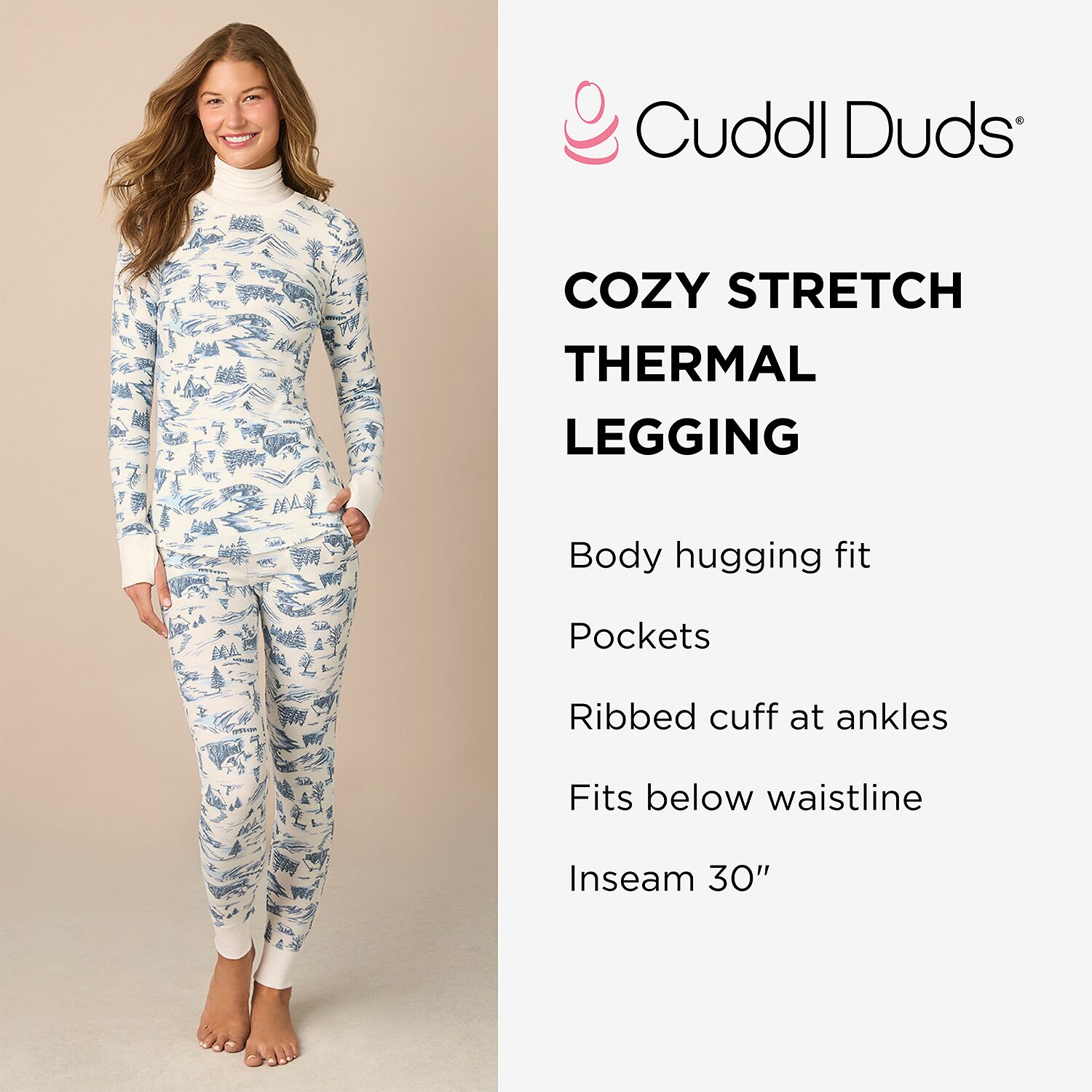 Cuddl Duds Cozy Stretch Thermal Legging