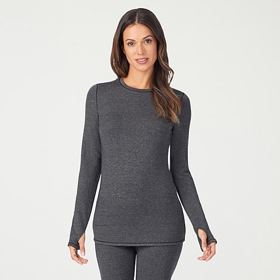 Cuddl Duds Womens Ultra Cozy Round Neck Long Sleeve Thermal Shirt
