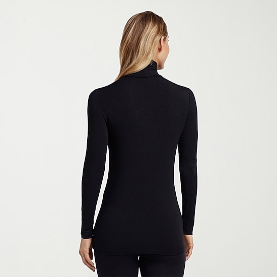 Cuddl Duds Womens Softwear With Stretch Round Neck Long Sleeve Thermal Shirt