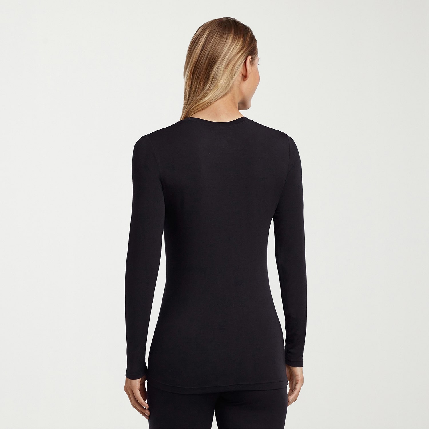 Cuddl Duds Womens Softwear With Stretch Tall Round Neck Long Sleeve Thermal Shirt