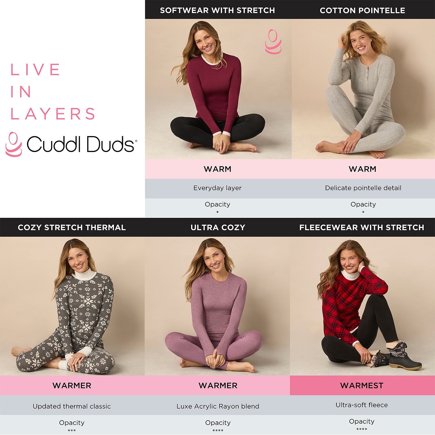 Cuddl Duds Womens Softwear With Stretch Petite Round Neck Long Sleeve Thermal Shirt