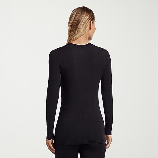 Cuddl Duds Womens Softwear With Stretch Round Neck Long Sleeve Thermal Shirt