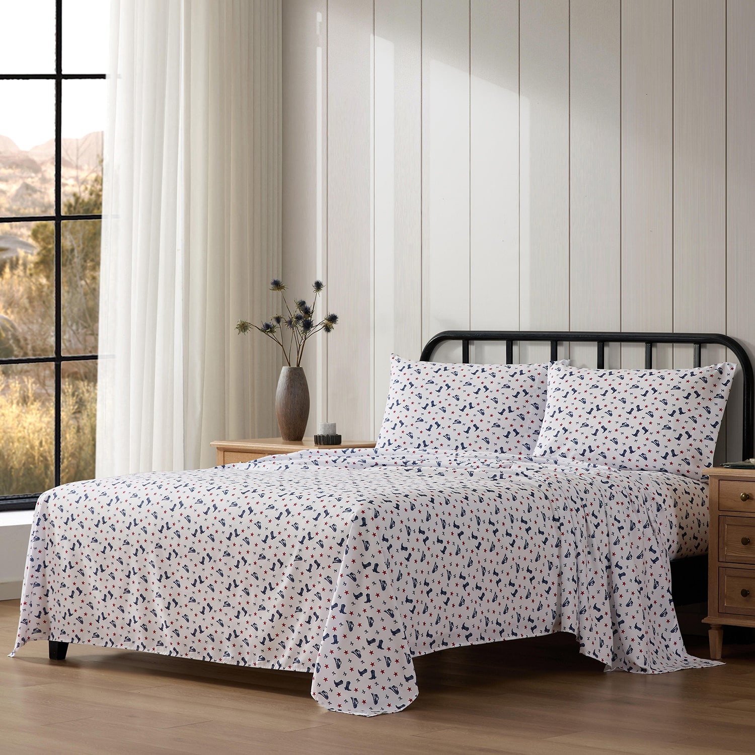 Wrangler Boots N Hats Bow Stars Sheet Set