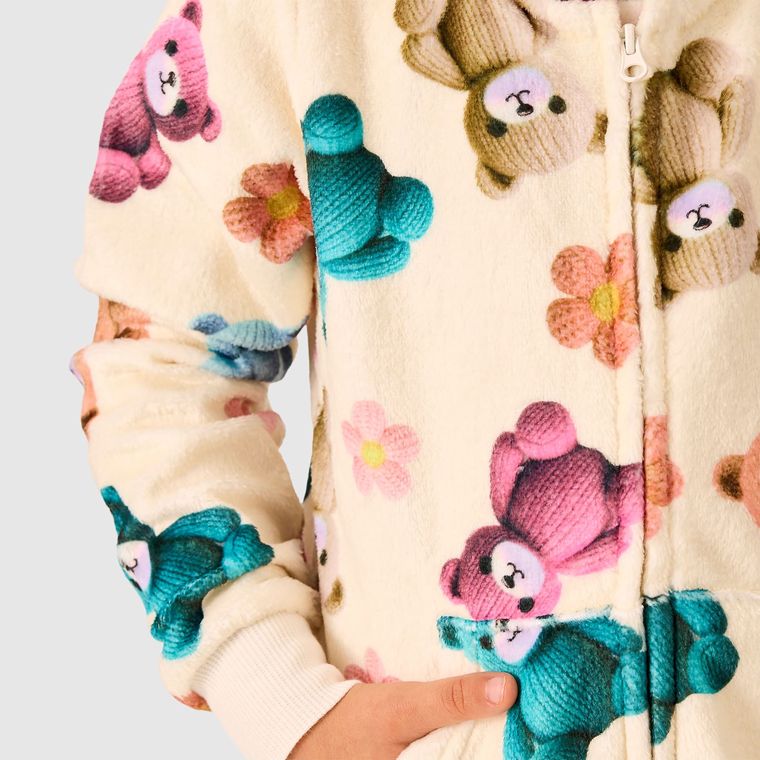 Dream Big Peace Out Little & Kid Girls Plush Long Sleeve Kids Pajama Set