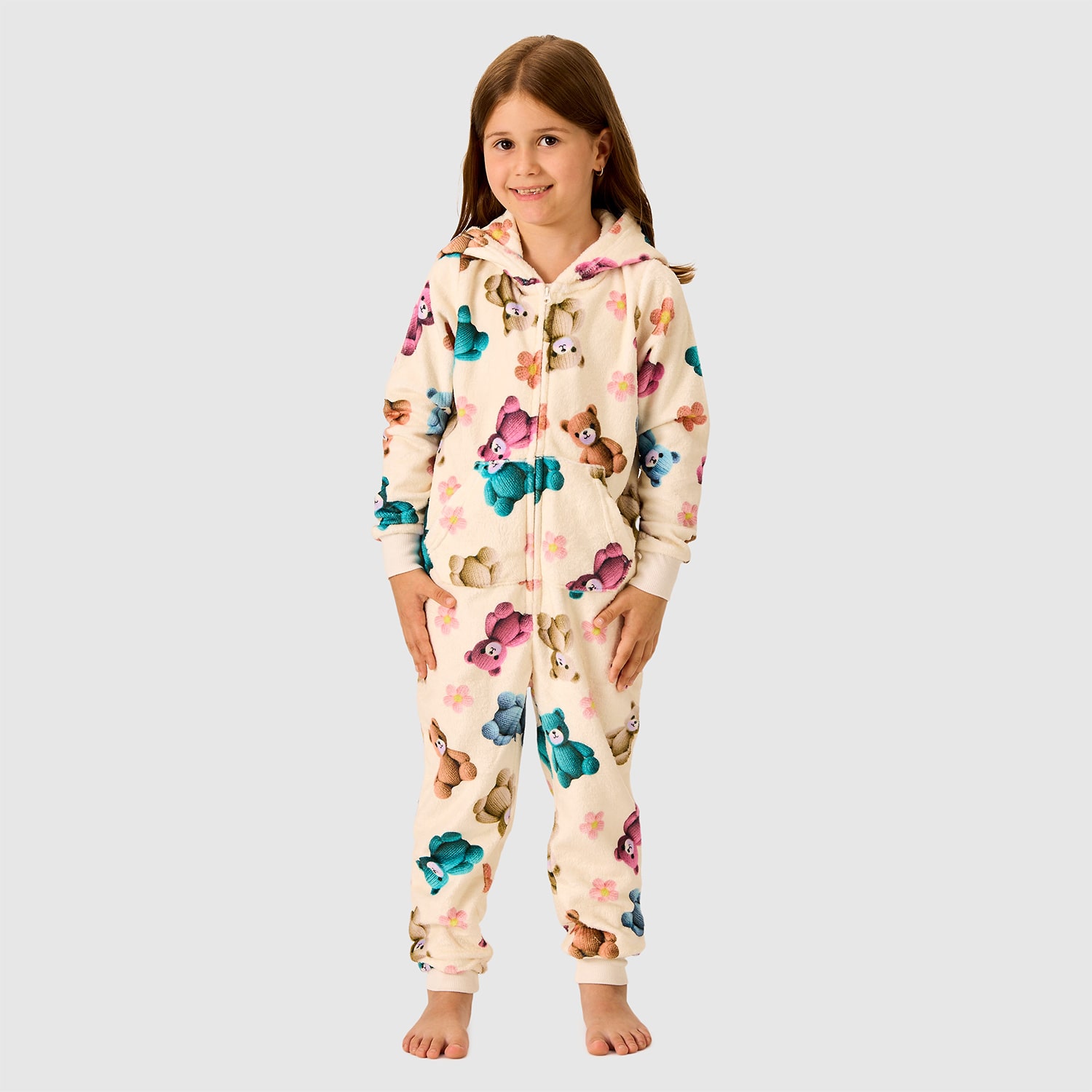 Dream Big Peace Out Little & Kid Girls Plush Long Sleeve Kids Pajama Set