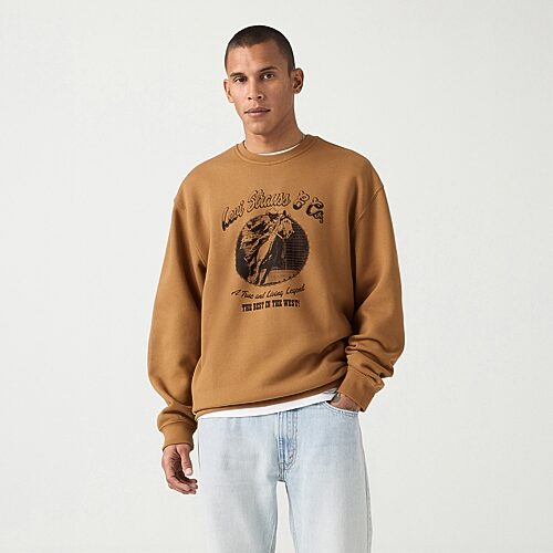 Levi 's Mens Crew Neck Long Sleeve Sweatshirt In Brown