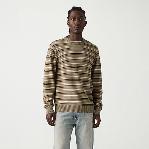 Levi 's Mens Crew Neck Long Sleeve Pullover Sweater In Gray