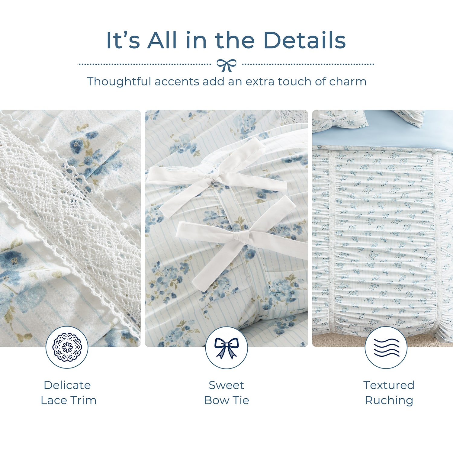 Intelligent Design Anna Ruched Floral Comforter Set