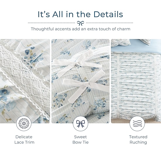 Intelligent Design Anna Ruched Floral Comforter Set