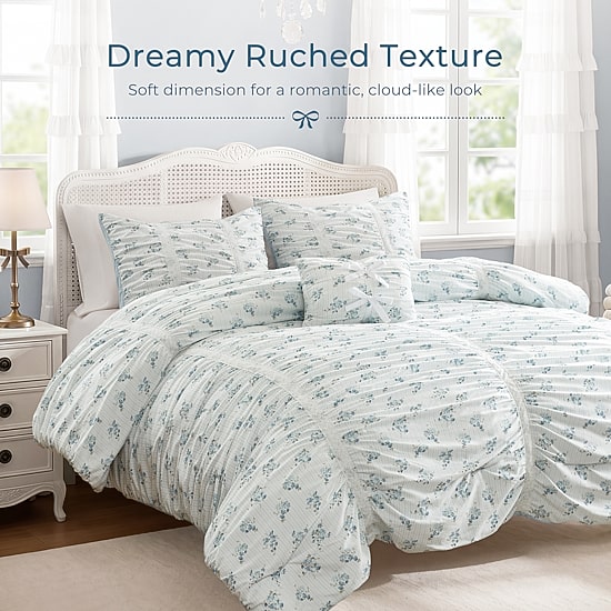 Intelligent Design Anna Ruched Floral Comforter Set