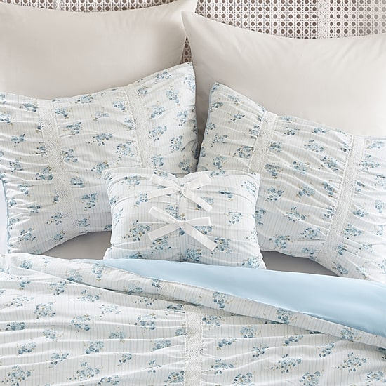 Intelligent Design Anna Ruched Floral Comforter Set